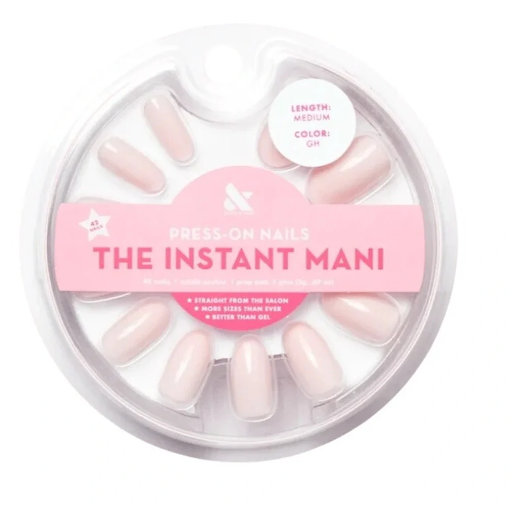 Olive and June The Instant Mani Press-On Nails Oval Medium GH Sheer Pink 42ct